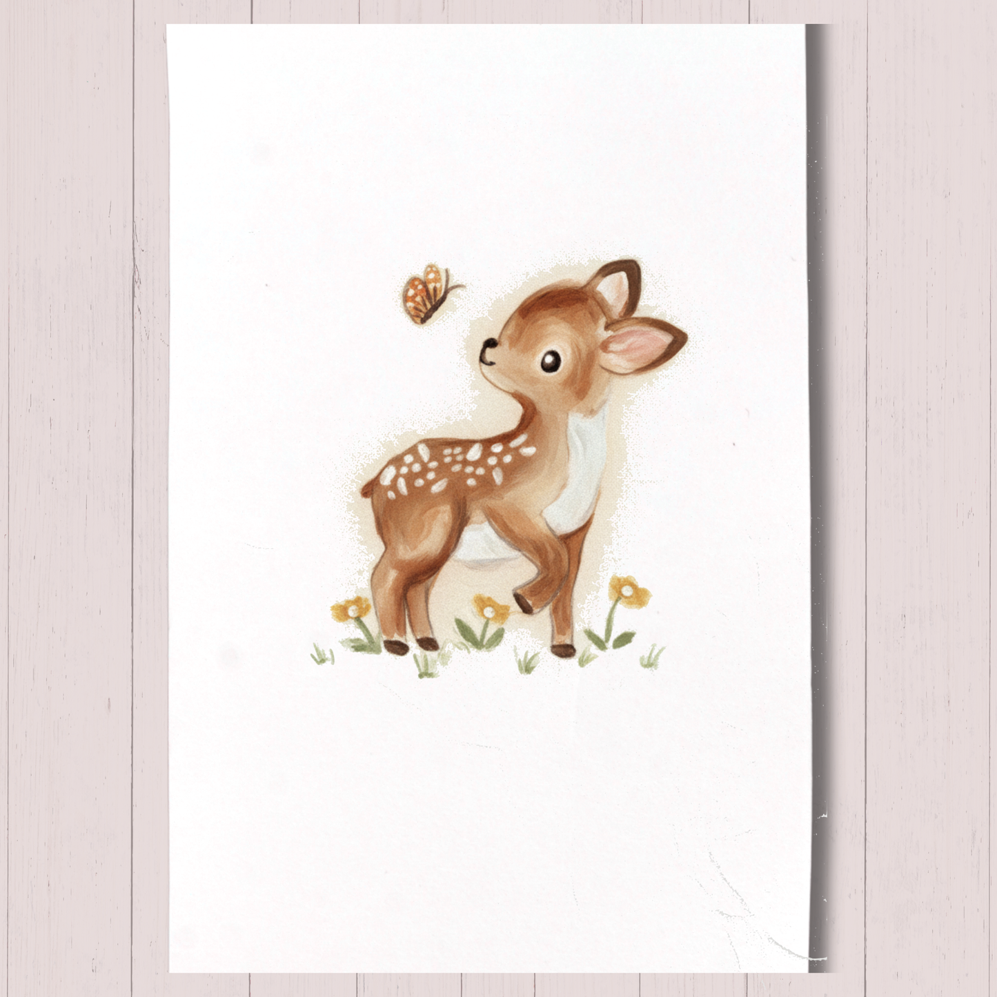"Fawn and Flutter" Greeting Card