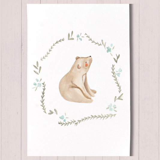 "Bear and Bloom" Greeting Card